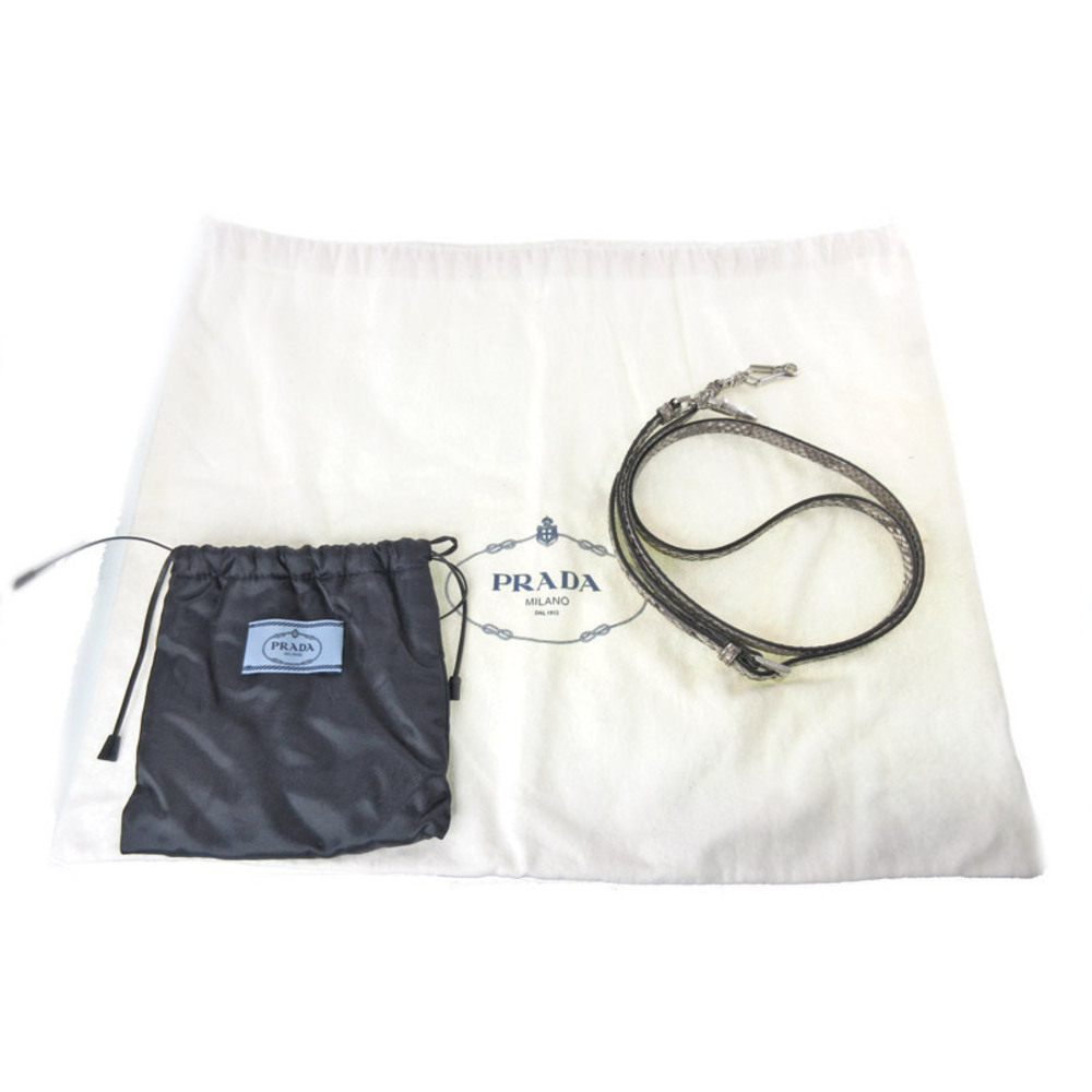 Prada Bag Python Leather Yellow Gray Brown Snake - image 8